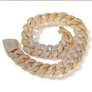 925 Sterling Silver Moissanite Hiphop Cuban Link Necklace Gold Plated <b>Iced</b> <b>Out</b> <b>Chain</b> Jewelry for Unisex Party Gift - Product Image 5