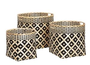 Handmade Natural Rattan and Jute Woven Eco-Friendly <b>Storage</b> Basket Large Round/Rectangle Decorative Blanket Organizer for Home - Product Image 2