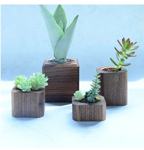 Home Decorative Wood Planter Crafts At Cheap Price Succulent Planters Hand Carved Minimalist <b>Desk</b> Decor Indoor Flower Pots - Product Image 3
