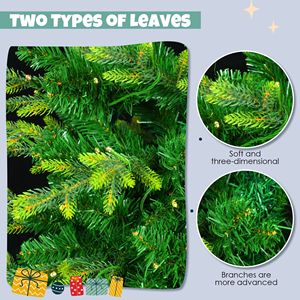 6FT Pre-Lit Aspen Fir Christmas <b>Tree</b> with Wreath Garland 380 Multi-Color LED <b>Lights</b> Christmas <b>Tree</b> in Grass Green - Product Image 4