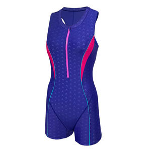 Womens Sleeveless One Piece Swimsuit Front Zip Athletic Training <b>Surfing</b> Bathing Suit Sport Swimwear - Product Image 1