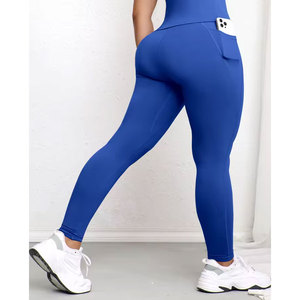 Leggings para Mujer con Bolsillos, Color Sólido, Cintura Alta, Efecto Levanta Glúteos, Pantalones Elásticos Ajustados para Entrenamiento, Ropa Casual - Product Image 5