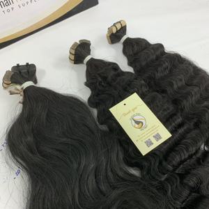 12A Birmano Rizado Natural Negro Doble Cinta en Extensiones de Cabello Humano Super Doble Extensiones de Cabello Extensiones - Product Image 4