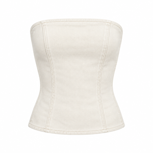 Camiseta de mujer personalizada con MOQ bajo, Top de mezclilla casual de calidad premium, Top corto liso con pedrería, Superventas 2026 - Product Image 4