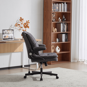 Silla de Oficina con Patas Cruzadas, Soporte Lumbar Dinámico con Airbag, Respaldo Abatible y Brazos Abatibles, Asiento Ancho - Product Image 4