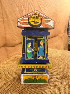 Décoration murale en bois peinte à la main, art floral indien traditionnel, sculpture murale artisanale en bois de manguier, coffret cadeau artisanal - Product Image 3