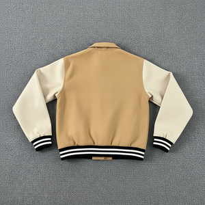 Wholesale High Quality Waterproof Canvas Front Logo Men's Baseball Letterman Winter Wool Zipper Closure Hooded High Street - Product Image 2