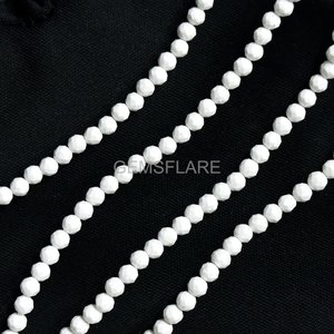 Cuentas redondas microfacetadas de howlita blanca natural de 2 mm, cuentas de howlita para la fabricación de joyas, venta al por mayor, piedras preciosas sueltas facetadas con corte de diamante. - Product Image 4