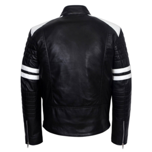 Veste en cuir de mouton véritable pour homme, style café racer, veste en cuir de moto décontractée et tendance, fabrication OEM ODM en gros - Product Image 5