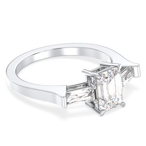 Anillo de compromiso REYES personalizado de oro sólido de 14 quilates con moissanita de corte esmeralda de 1.44 quilates para mujer, precio de fábrica al por mayor. - Product Image 3