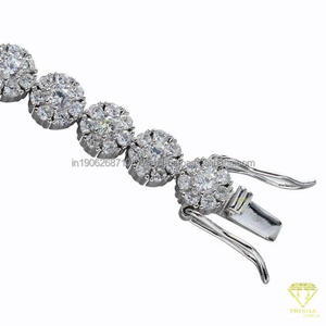 Pulsera de plata de lujo unisex, pulsera de eslabones de cadena fina impermeable con diamantes cultivados en laboratorio, joyería ostentosa de Hip Hop - Product Image 4