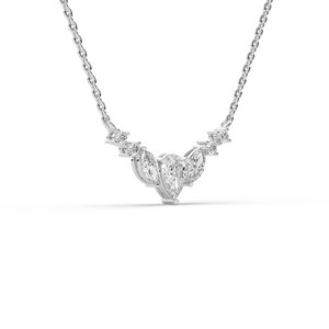 Unique 0.5 Ct Pear Cut Lab Grown Diamond Pendant 925 <b>Silver</b> Gold Unique Style Engagement Pendant for Women - Product Image 6
