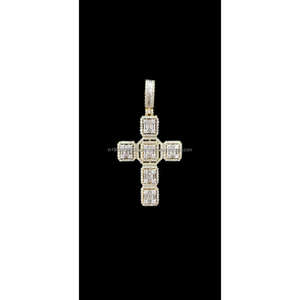 Pendentif croix en argent 925 plaqué rhodium bijoux religieux Hip Hop avec Moissanite diamant bijoux HIP HOP - Product Image 1