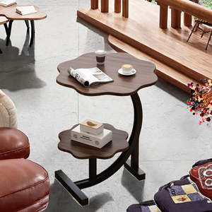 Table basse contemporaine moderne en bois, modulable, en forme de fleur, avec pieds en métal, pour salon, bar, bureau, salle à manger, parc - Product Image 3