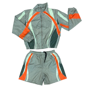 Ensemble de survêtement décontracté d'été pour homme, imprimé, respirant, deux pièces, avec fermeture éclair, veste coupe-vent en polyester et short de jogging - Product Image 5