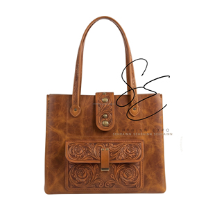 Sac fourre-tout vintage en cuir de vachette véritable SEHRAINN avec rabat à fermoir décoré, sac à main pour femme pour usage quotidien, sac à bandoulière pour le bureau - Product Image 2