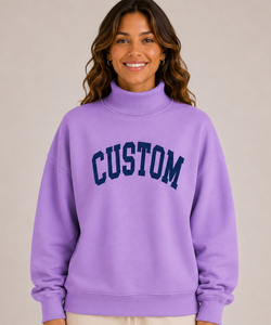 Sudadera Oversize de Cuello Alto para Mujer, Color Gris Sólido, 100% Algodón, Hombros Caídos, Manga Larga, Ropa Casual de Otoño - Product Image 6