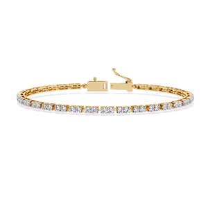 Pulsera de tenis geométrica para mujer con diamantes – Eslabón rectangular de dos piedras con diamantes de laboratorio VVS DEF CVD en oro macizo de 9K, 10K, 14K, 18K - Product Image 5