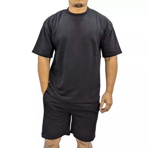 Ensemble 2 pièces homme T-shirt et short en fibre de bambou 100% personnalisé avec logo, respirant et décontracté pour l'automne – Fabrication OEM - Product Image 4
