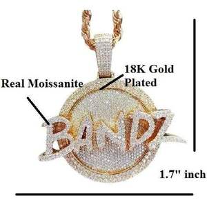 Colgante Personalizado de Perla de Agua Dulce con Incrustaciones, Plata de Ley 925, Bañado en Oro Rosa, Diseño de Letra, Engaste de Garra, para Unisex, Estilo Hip Hop - Product Image 2