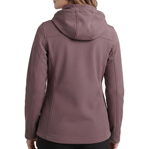 Chaqueta Softshell con Capucha Color Malva para Mujer, Personalizada, Impermeable, Cortavientos, con Bolsillo con Cierre en el Pecho, Forro Polar, Ropa Deportiva para Exteriores, Venta al Por Mayor, OEM - Product Image 4