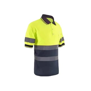 <b>Work</b> Shirts For Men - High Visibility Shirts For Men Safety Polo Shirt With Reflective Stripes Hi Vis Two Tone Cool Breathable - Product Image 3