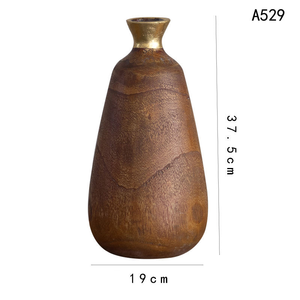 Vase en bois léger de style nordique minimaliste classique, fleurs séchées, cadeaux d'art créatifs, décorations pour la maison - Product Image 3