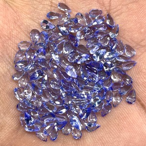 Pierres précieuses en Tanzanite naturelle taille poire 5mm 3mm, pierres de Tanzanite violettes en vrac, lot de pierres précieuses en gros pour la fabrication de bijoux - Product Image 6
