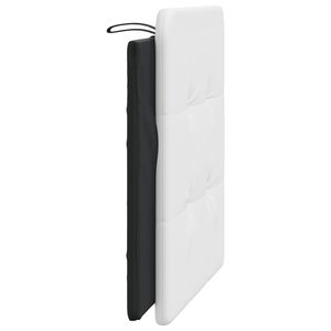 Cojín de Cabecera de Cuero Sintético Blanco y Negro de 39.4 Pulgadas de Ancho para Lectura y Descanso en la Cama - Product Image 5