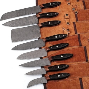 Ensemble de couteaux de cuisine en acier au carbone, 5 pièces, forgés à la main, manche en bois, durables, multifonctionnels, pour un usage quotidien - Product Image 3