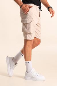 Short d'entraînement noir taille haute pour homme, respirant, décontracté, taille élastique, Short de course en usine directe - Product Image 3