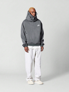 Sweat à capuche pour homme OEM, coupe oversize à épaules tombantes, avec empiècement contrastant, logo personnalisé, style ample et épais, 480 GSM, 100% coton - Product Image 2