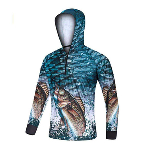 เสื้อคลุมมีฮู้ดป้องกันแสงแดด UPF 50+ แขนยาว แห้งเร็ว น้ำหนักเบา เหมาะสำหรับตกปลา - Product Image 1
