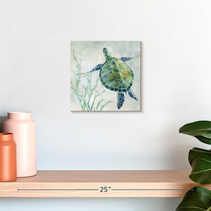 ศิลปะผ้าทอตกแต่งผนังลายเต่าหญ้าทะเลทำด้วยมือศิลปะผ้าใบ - Product Image 2