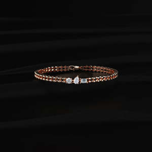 Bracelet en moissanite multi-formes de qualité supérieure, rond, poire, émeraude, 7 pouces, argent sterling 925, or 10k, 14k, 18k, platine - Product Image 2