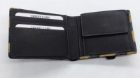 Portefeuille en cuir pour homme personnalisé avec fermeture élastique |   Portefeuille court à imprimé zèbre avec plusieurs compartiments pour cartes et pièces OEM/OD