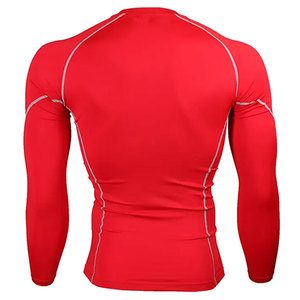 Chemise de compression à manches longues pour homme, rouge, à séchage rapide, en polyester, pour adultes - Product Image 4