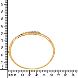 Elegant Women's 14K Yellow Gold Lab Grown Diamond Spiral <b>Bangle</b> <b>Bracelet</b> with Intricate Circular Design Classic Style - Product Image 4