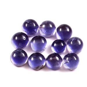 Lote al por mayor de gemas sueltas calibradas semipreciosas de iolita azul natural AAA de 2.50x2.50 mm, cabujón redondo de base plana para fabricación de joyas - Product Image 1