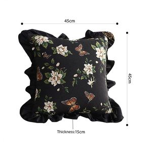 <b>Vintage</b> 45cm Square Embroidered Throw Pillow Decorative Cushion for <b>Sofa</b> <b>Bed</b> Living Room or Home Decor Accent - Product Image 5