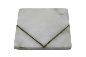 Heart Shape Stone <b>Coaster</b> Modern Table Mat Pad <b>White</b> Terrazzo Design <b>White</b> Marble <b>Coasters</b> Stone Table Mat Pad Eco-Friendly Ware - Product Image 5