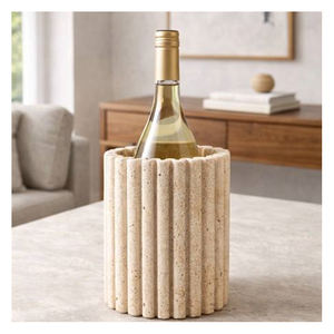 Soporte para Botellas de Vino de Mármol Blanco de Lujo Tallado a Mano, Moderno y Ecológico, Elegante para Refrigeradores de Cocina - Product Image 1