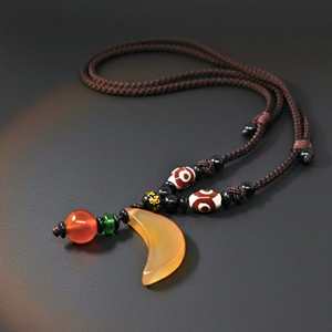 Natural <b>Crystal</b> Pendant Necklace 1.8-Inch Guardian Fang with Adjustable Leather Rope for Men & Boys - Product Image 2