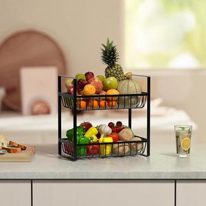 Panier de rangement empilable en métal maillé avec poignées, organisateur durable pour la cuisine et les placards - Product Image 4