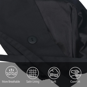Casquette chirurgicale noire en coton avec bouton et attache pour uniformes d'hôpital, accessoire de couvre-chef unisexe pour tenues médicales - Product Image 4