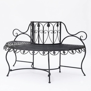 Luxury Classic European Wrought Iron Hand Forged Artistic <b>Metal</b> Seating Powder Coated Outdoor 2-Seater <b>Garden</b> Park <b>Bench</b> - Product Image 1