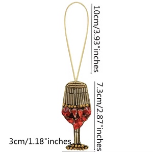 Porte-clés en verre à vin doré fait main, style vintage, avec strass, lettres de l'alphabet multicolores, breloques de poignet scintillantes - Product Image 1