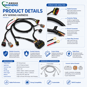 Faisceau de câblage ATV personnalisé, tube ondulé, connecteur multi-étanche, câble électrique pour véhicule tout-terrain - Product Image 3