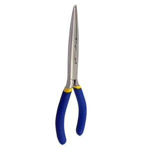 Pince à bec long droit en acier inoxydable avec poignée confortable en PVC, pour décapage de crochets et sertissage manuel - Product Image 1