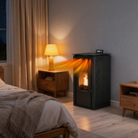 Poêle à granulés domestique PS-60 6KW avec contrôle WiFi intelligent, allumage automatique, sans fumée, pour le chauffage intérieur des appartements